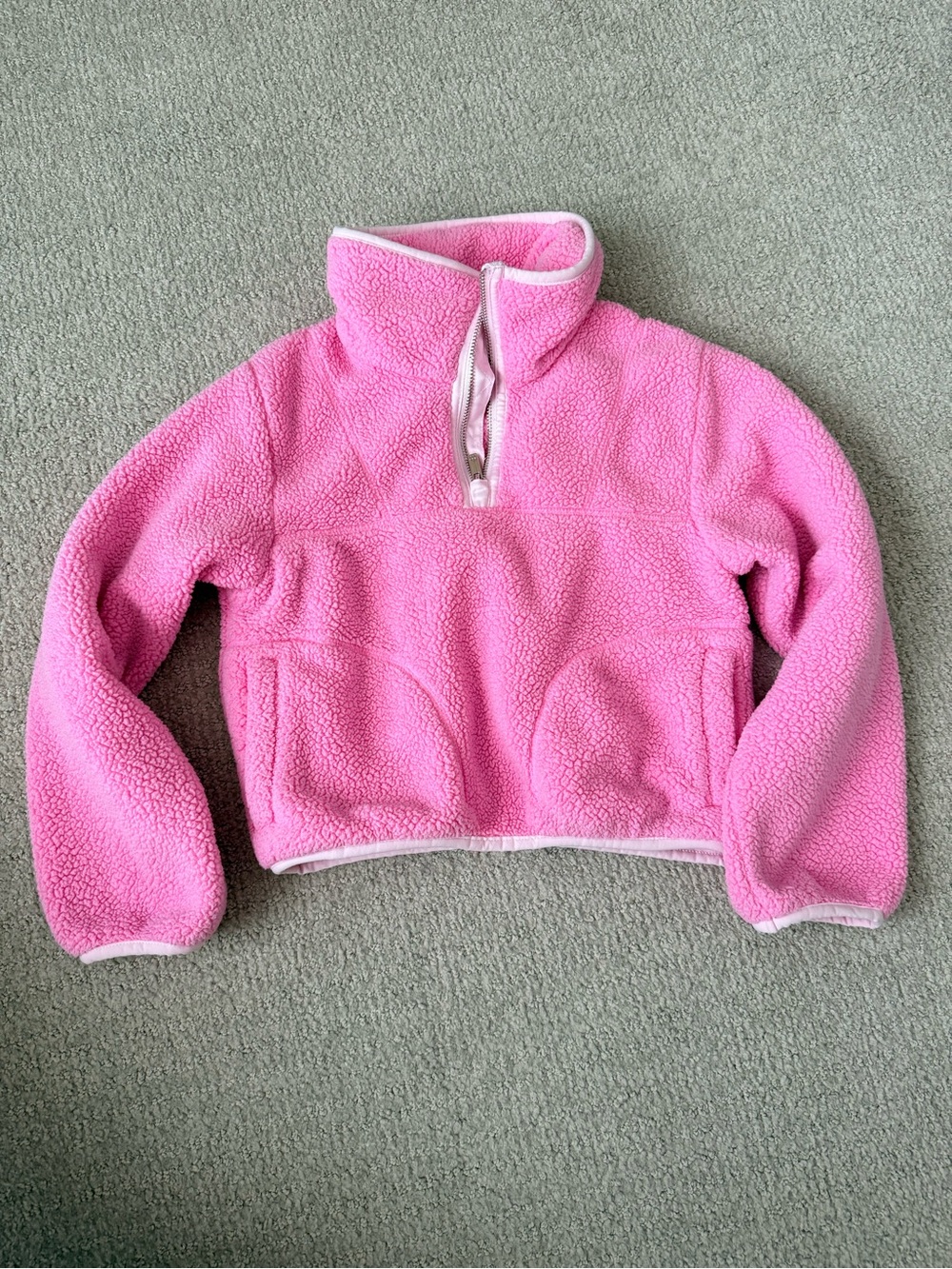 all in motion Kids Pink Sherpa Half-Zip Pullover